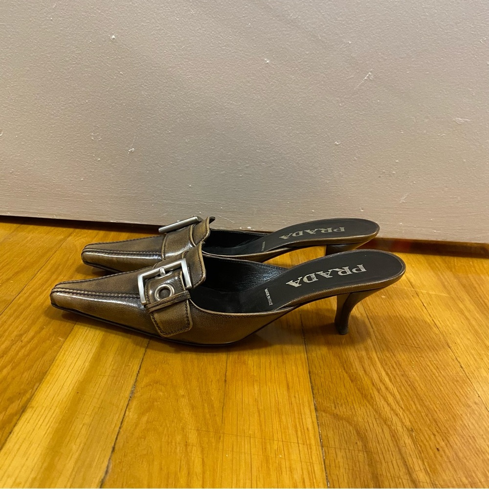 Vintage Prada Buckle Mules